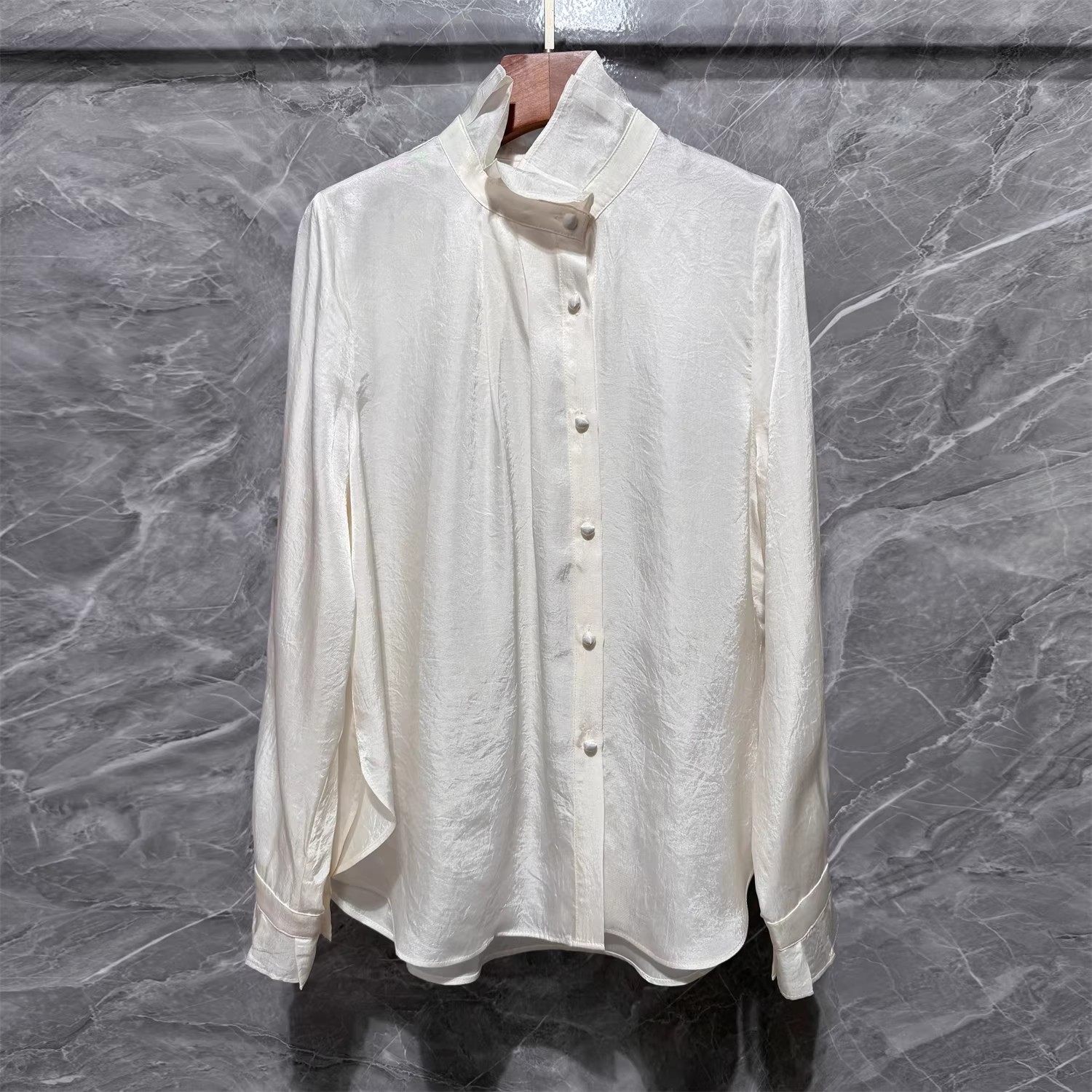 高领醋酸衬衫正肩长袖透视上衣轻薄内搭打底衫夏天防晒罩衫精致感,女装/女士精品,衬衫,淘宝优惠券,粉丝福利购,淘宝优惠卷