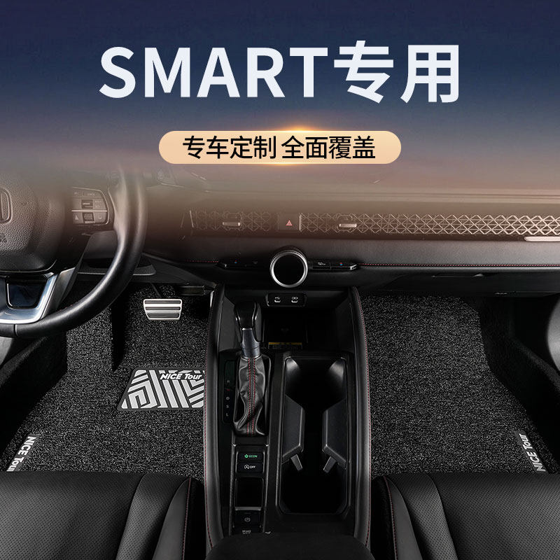 适用奔驰SMART汽车脚垫丝圈迷你两座地毯地垫改装配件装饰用品15