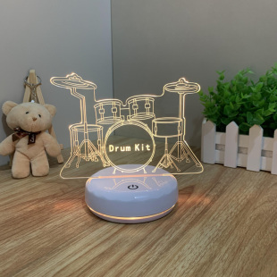 触摸七彩创意架子鼓小夜灯led灯卧室灯床头灯送亲朋好友实用礼品