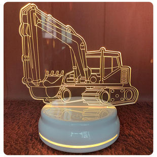 卡通儿童玩具创意挖土机小夜灯led灯床头灯睡眠灯送小朋友小礼品