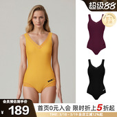 BIKINIHI女士连体泳衣微胖保守遮肉显瘦抗氯防晒游泳竞速温泉度假