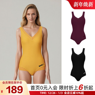 BIKINIHI女士连体泳衣微胖保守遮肉显瘦抗氯防晒游泳竞速温泉度假