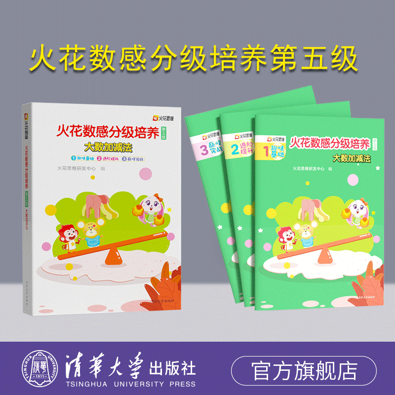 【官方正版新书】 火花数感分级培养第五级：大数加减法 火花思维研发中心 清华大学出版社 儿童数学启蒙 小学入学准备 低段加减法