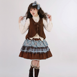 【熊熊生巧】短段段SK预约链接-秋冬棕色可爱短裙青LO原创