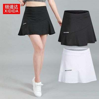 Sports pants skirt women's summer quick-drying running fitness yoga badminton tennis short skirt marathon half-length pleated skirt