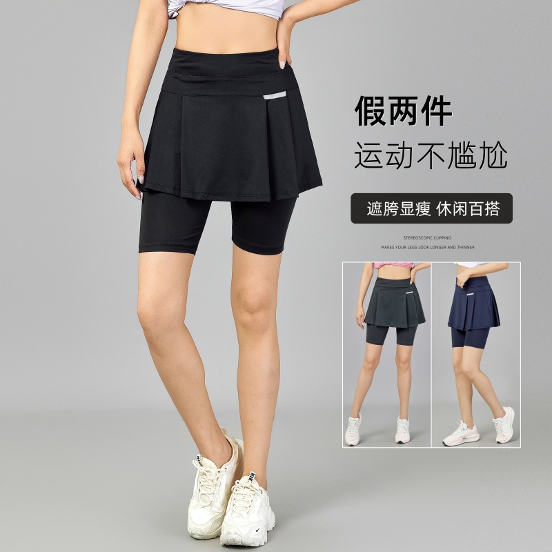 假两件运动短裙女五分速干裤裙防走光健身跑步羽毛球网球裙夏季