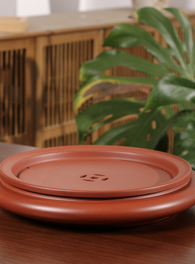 潮州工夫茶盘全手工储水小型矮扁茶盘圆形家用红茶船壶承潮州直发