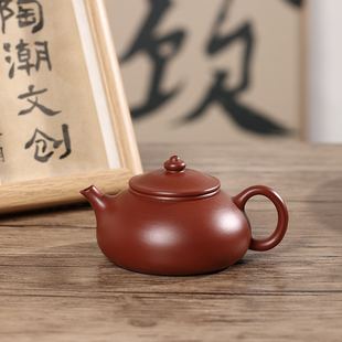 全手工大红袍寒江壶潮州手拉壶三杯冲茶罐茶壶工夫家用泡茶壶朱泥