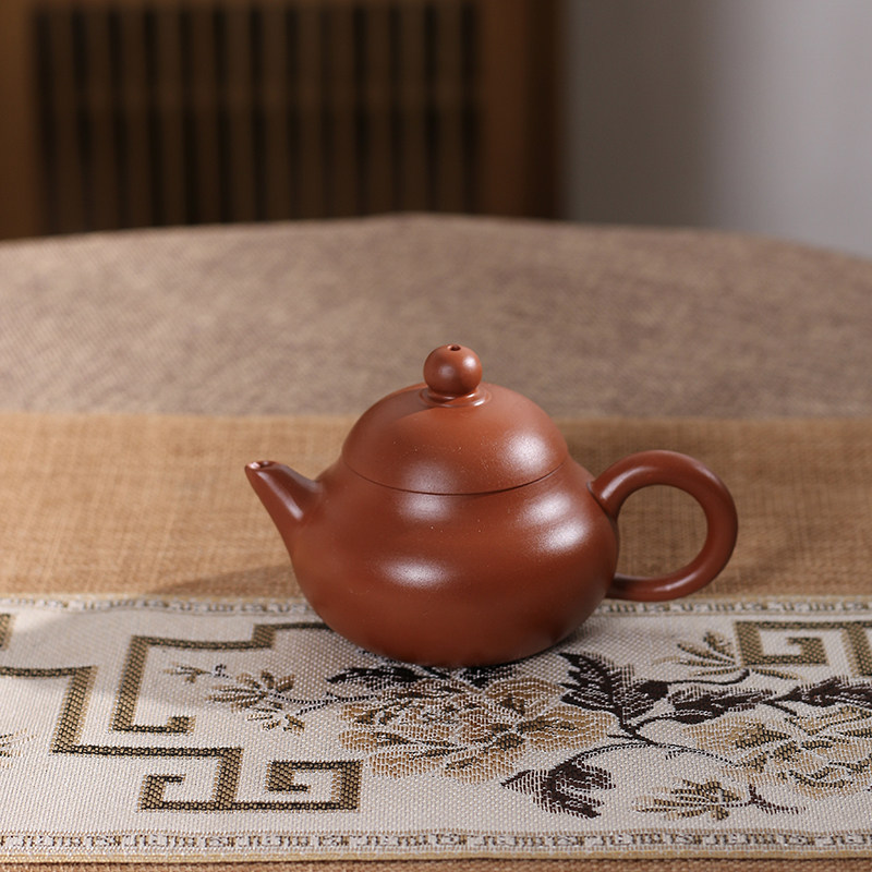 潮州手拉壶迷你两杯功夫工夫小茶壶小号水平壶潮州朱泥出水好密封