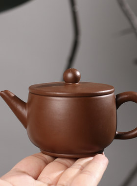 潮州功夫茶手拉壶紫泥大口汉瓦泡茶壶陶壶三杯工夫茶壶紫泥手工壶