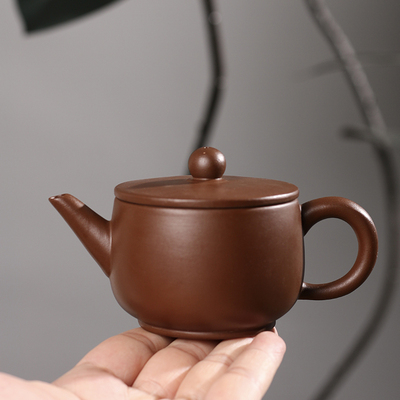 潮州功夫茶手拉壶紫泥大口汉瓦泡茶壶陶壶三杯工夫茶壶紫泥手工壶