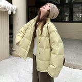 大货新款2025冬季毛线领拼接新标90羽绒服2937P295控438，女装羽绒服，2C100