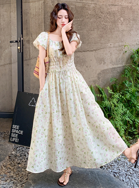 首发新款2026夏季高品质棉麻碎花连衣裙6086P165控268