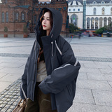 工装风连帽加厚羽绒服外套女深冬2025新款白鸭绒爆款派克服高级感，女装羽绒服，2C100