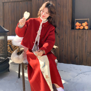 首发新款 裙2989P325控488 2025冬高品质羊毛尼新国标90白鸭绒套装