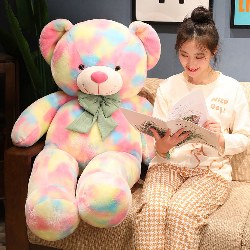 托爱彩色泰迪熊毛绒公仔PP棉女生