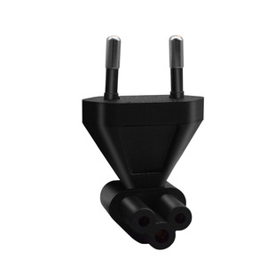 C5梅花尾接口电源适配器欧规德标插头两圆脚电源转换插头上弯直头