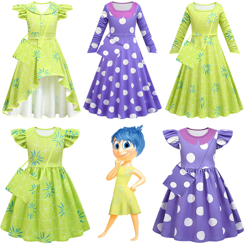 头脑特工队Inside Out2乐乐厌厌连衣裙万圣节儿童cosplay表演服装