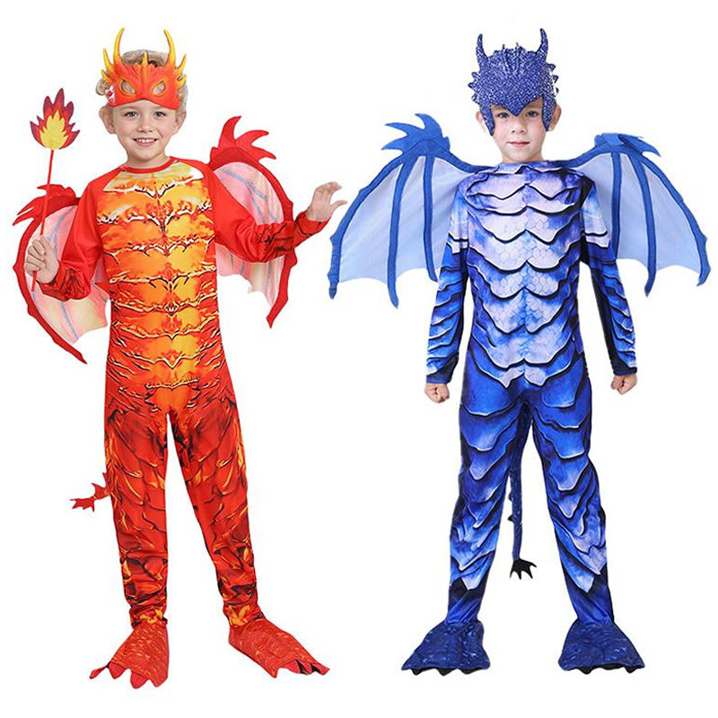 新款万圣节服装儿童恐龙装扮服装幼儿园龙骑士角色扮演表演服套装图片