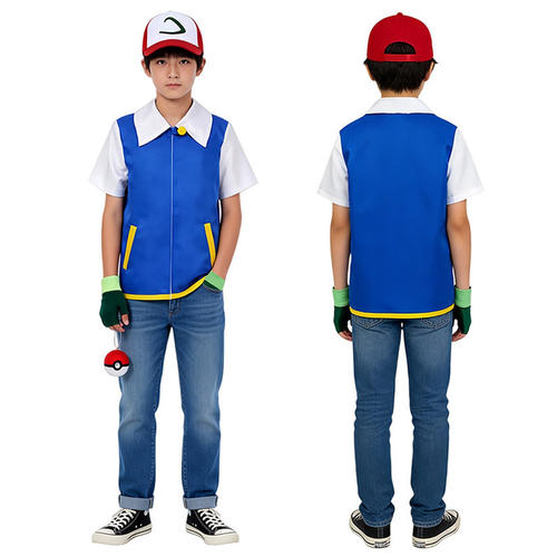 动漫宠物小精灵COSPLAY服装男装儿童小智COS衣服外套神奇宝贝卫衣