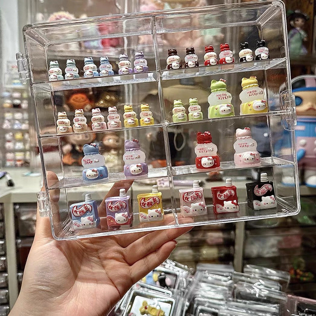 食玩防尘透明展示柜收纳盒轻奢风