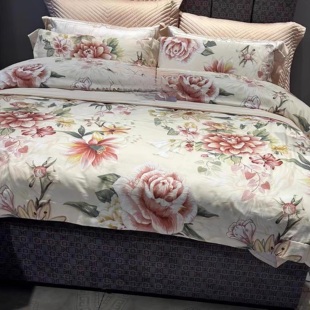 富安家纺2024秋冬款纯棉磨毛四件套全棉田园聚暖床单四件秋日繁花