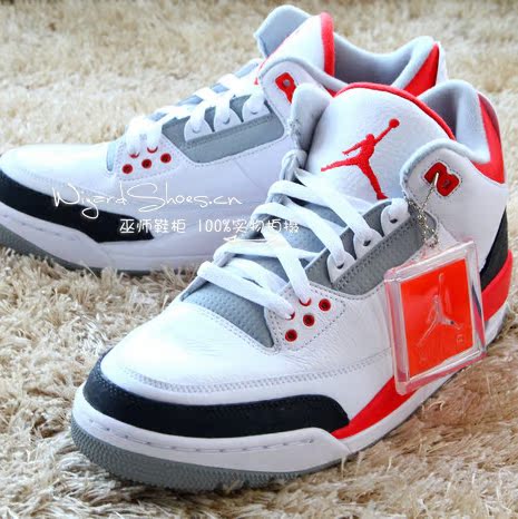 巫師鞋柜 Air Jordan 3 Red AJ3 白黑紅 男款 公司貨 136064-120
