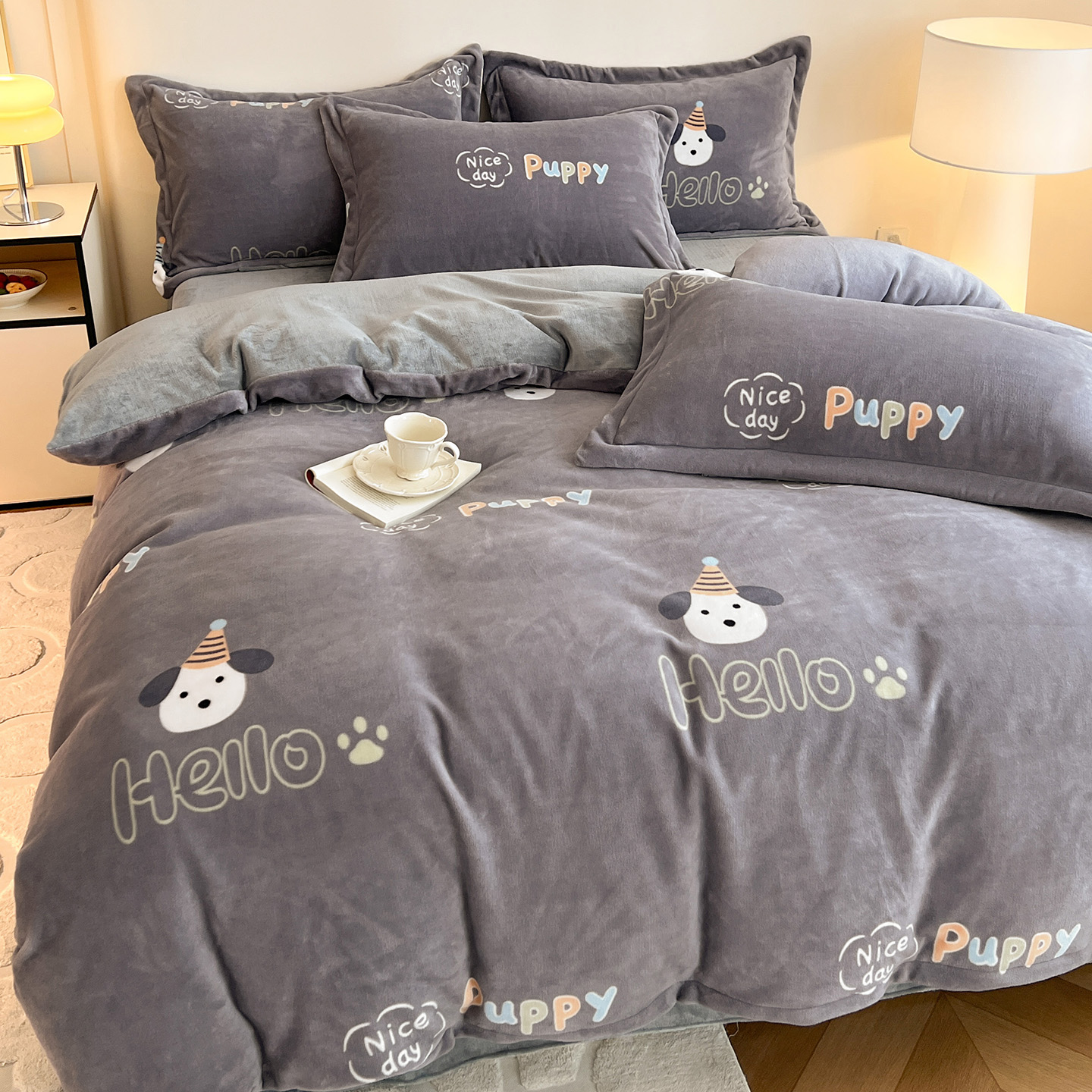 定做加大尺寸牛奶绒四件套248榻榻米法莱绒珊瑚绒被罩被单229x230