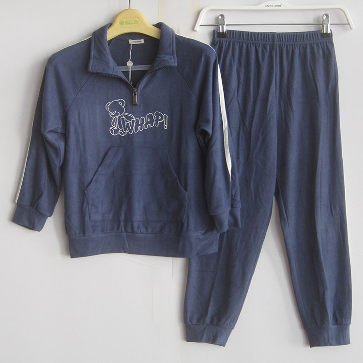 欧林雅竹纤维儿童家居服卡通睡衣套装 男童长袖休闲可外穿FJN4302