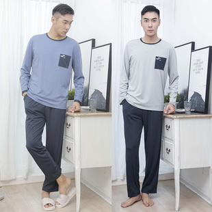 正品欧林雅竹纤维男士睡衣 薄款休闲运动家居服套装 FJT1103