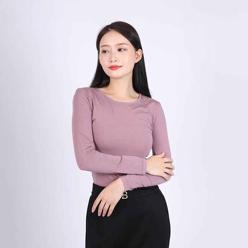 薄款女士单衣欧林雅圆领竹纤维