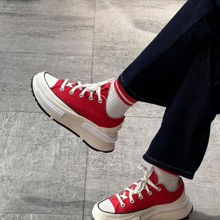 匡威正品RunStar Legacy CX夹心红色厚底女增高休闲帆布鞋A12589C
