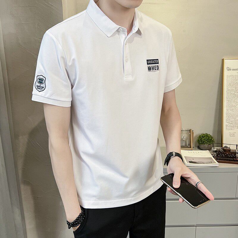 POLO衫男士珠地棉短袖2026夏季新款潮流修身冰丝翻领T恤有领男装