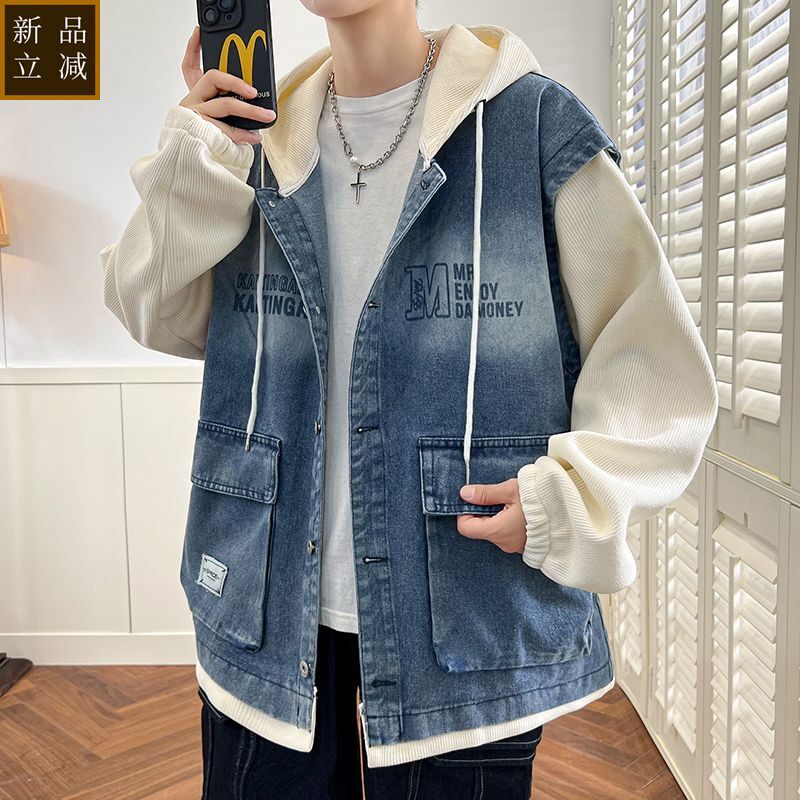 品质牛仔夹克外套男新款春秋季韩版牛仔褂学生上衣青少年百搭牛仔