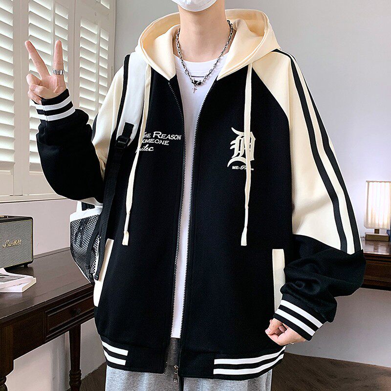 2026新款青少年春秋季连帽卫衣男孩初中高中学生帅气外套大童男装