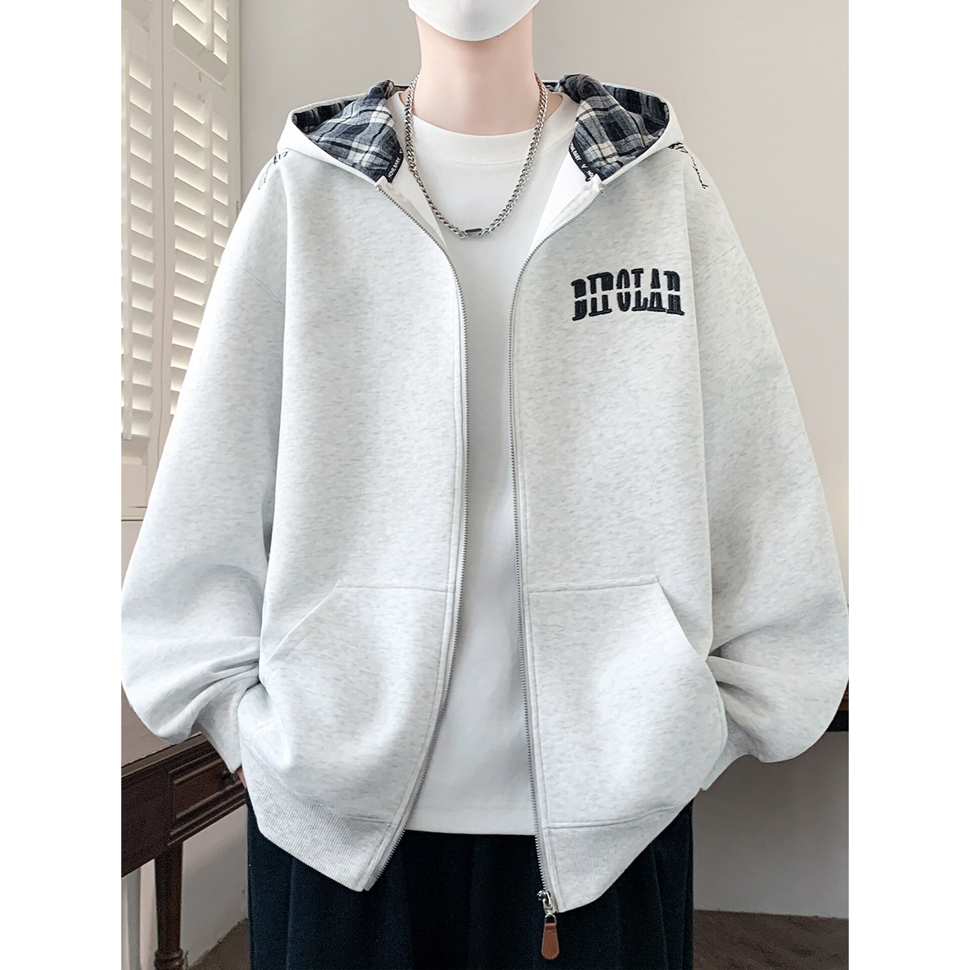 春秋款卫衣男孩初中高中学生潮流开衫外套青少年帅气大童春装上衣