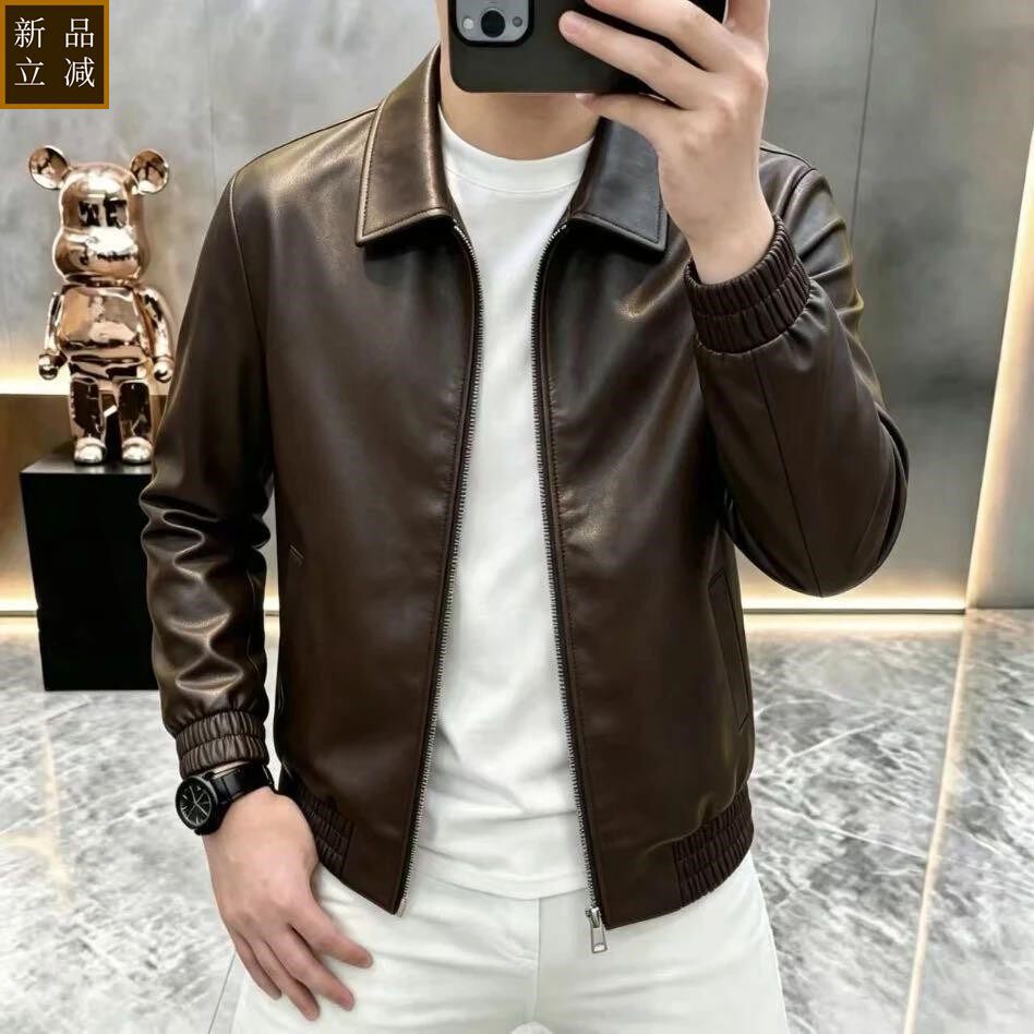 品质秋冬季新款皮衣轻奢高档男款老前锋皮夹克气质外套8211