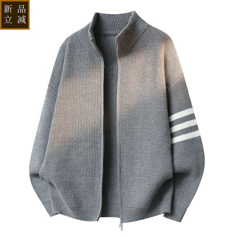 品质春秋开衫冬季新款休闲立领衣服针织衫宽松外套春装青少年毛衣