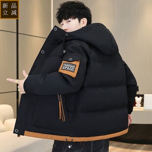 品质冬季加厚棉衣男士潮流休闲短款羽绒棉服青年学生帅气连帽棉袄