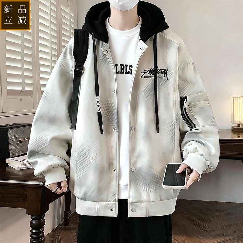 品质春秋季新款外套男孩初中高中学生潮流休闲夹克青少年大童春装