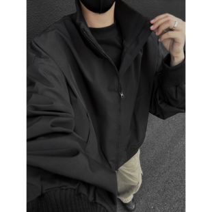 黑色cleanfit短款美式工装夹克男款2026新款秋季棒球服飞行员外套