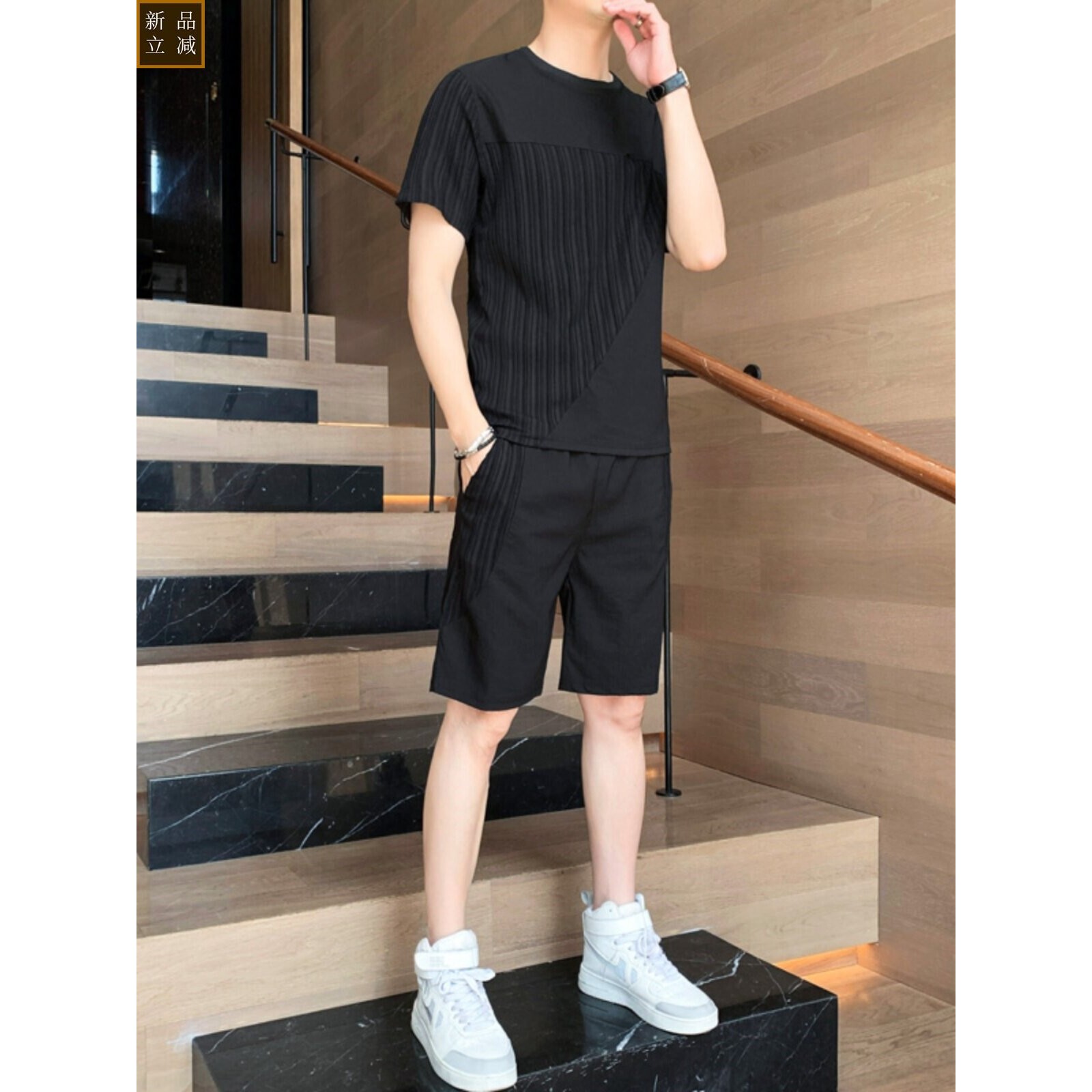 短裤套装男士2026夏季新款薄款冰丝速干衣短袖运动两件套青年夏装