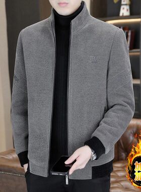 品质轻奢呢子夹克时尚休闲男士毛呢短款外套秋冬季加棉加厚男