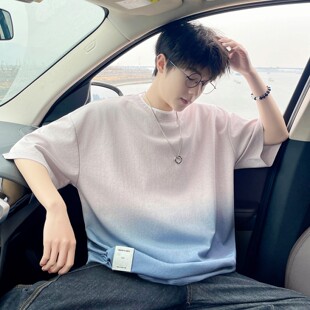 2026新款短袖t恤男士青少年夏季潮牌冰丝高中学生半袖体恤薄上衣