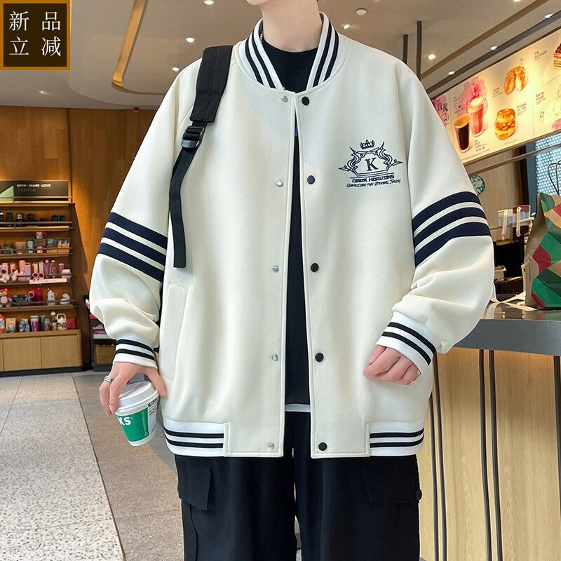 品质2025春秋季新款棒球男孩夹克青少年学生宽松男装美式帅气外套