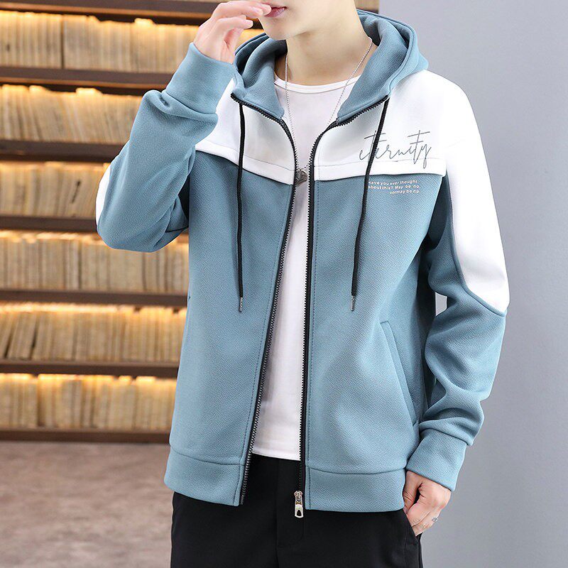 2026年男士夹克春秋季薄款连帽开衫卫衣时尚潮牌青年休闲百搭外套