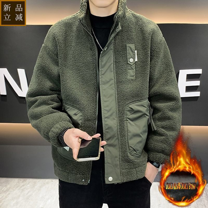 品质冬季颗粒新款立领夹克男士加棉加厚青年潮流时尚棉衣时尚保暖