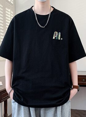 青少年短袖t恤男孩13-15岁初高中学生帅气夏装14大童宽松棉体恤衫