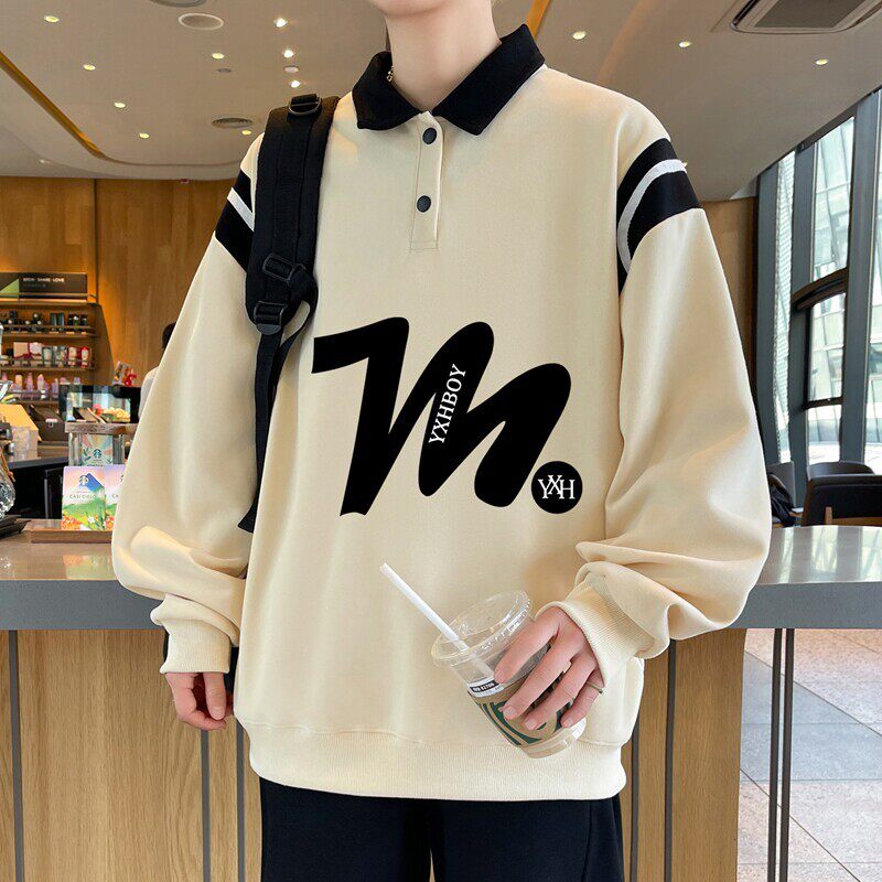 秋冬季卫衣男孩13青少年12初高中学生POLO衫15大童帅气加绒上衣16