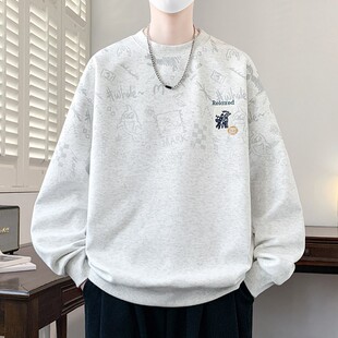 春秋季无帽卫衣男2026新款青少年高初中学生大童潮牌高级感打底衫